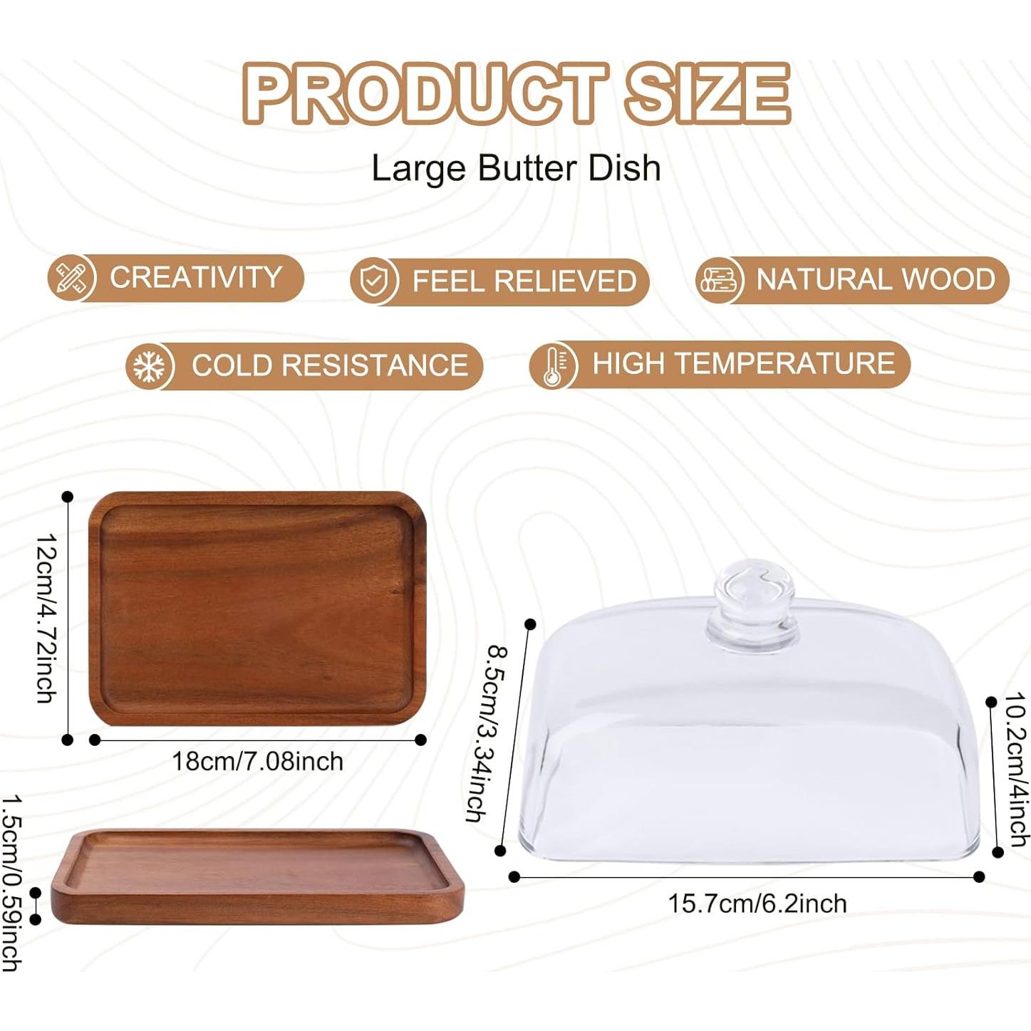 Plato de Mantequilla VivaBelle con Tapa de Vidrio 18.29x12.78cm