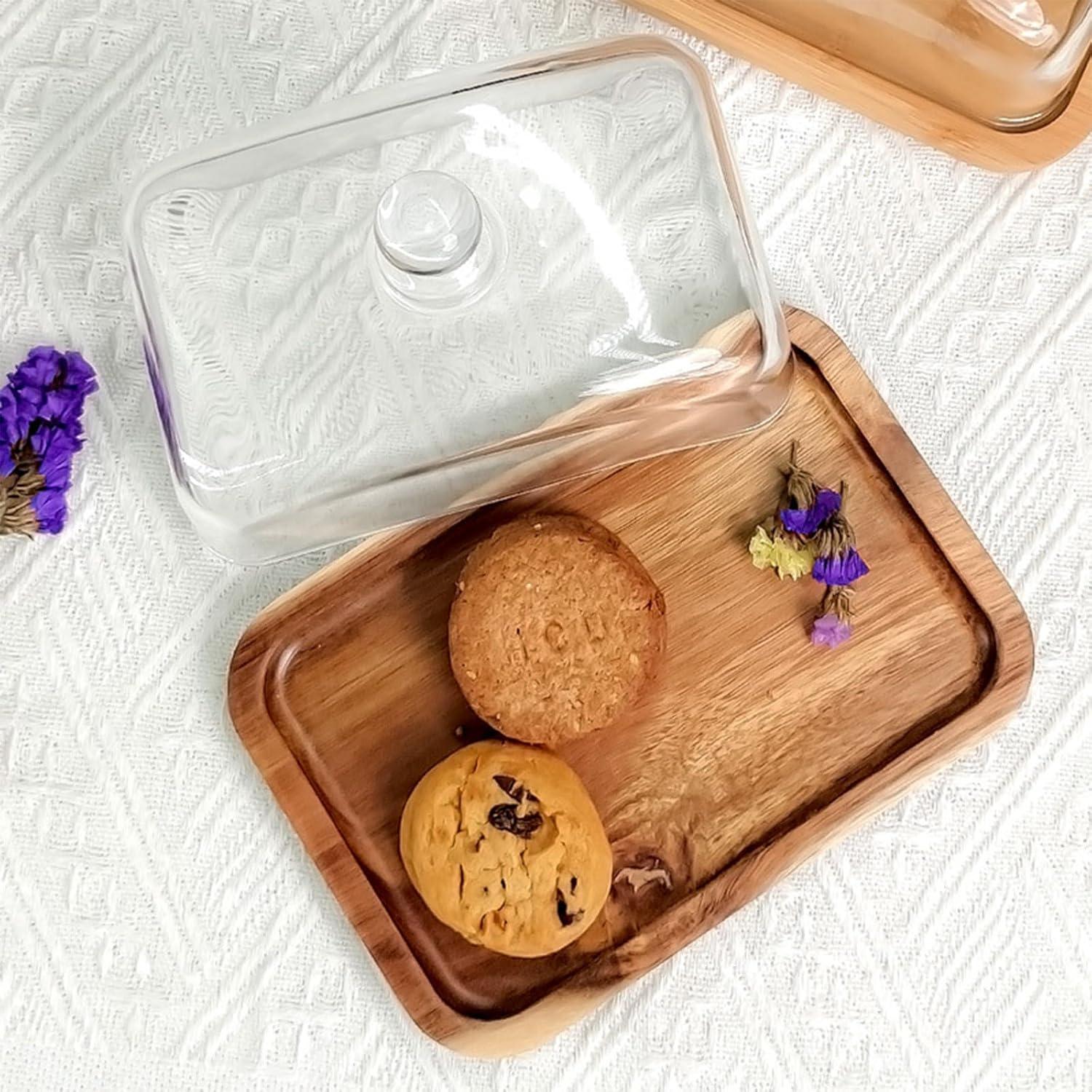 Plato de Mantequilla VivaBelle con Tapa de Vidrio 18.29x12.78cm