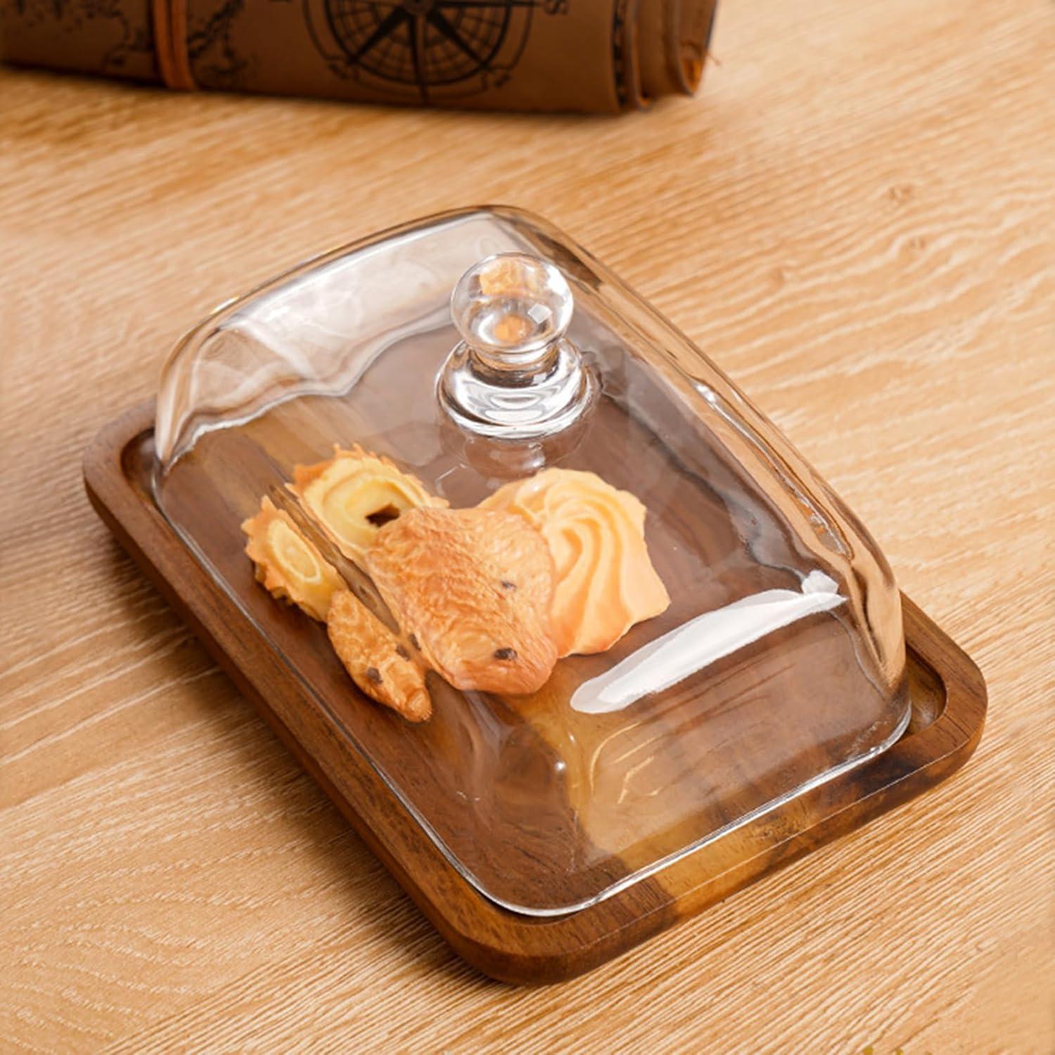 Plato de Mantequilla VivaBelle con Tapa de Vidrio 18.29x12.78cm