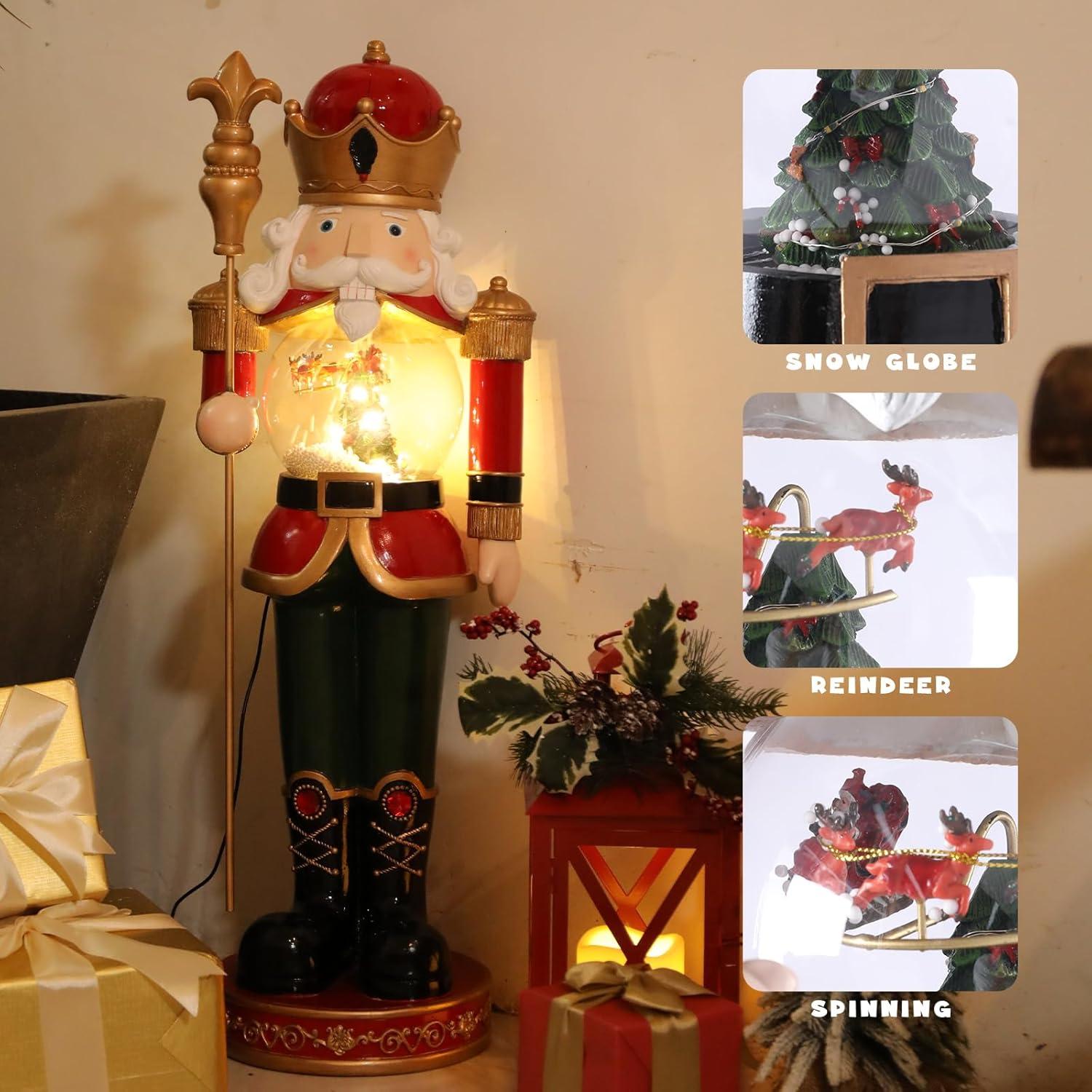 Soldado Cascanueces Bdor 76.2 cm con Globo de Nieve Rotatorio