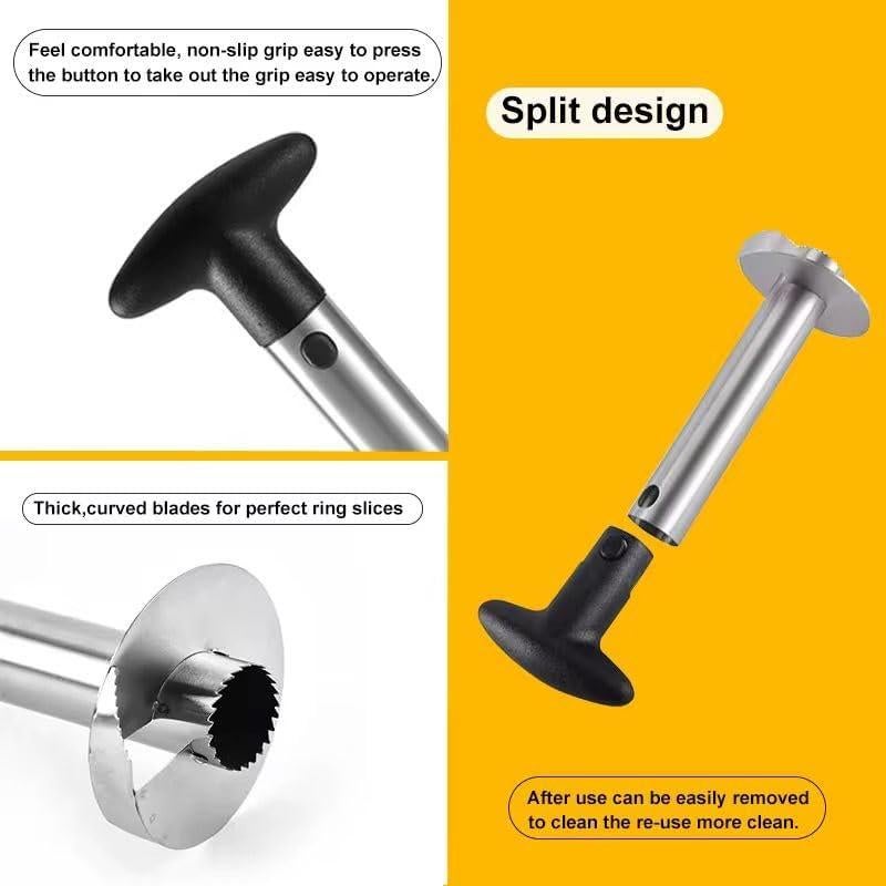 Cortador y Descorazonador de Piña Genérico Acero Inoxidable 17.78cm