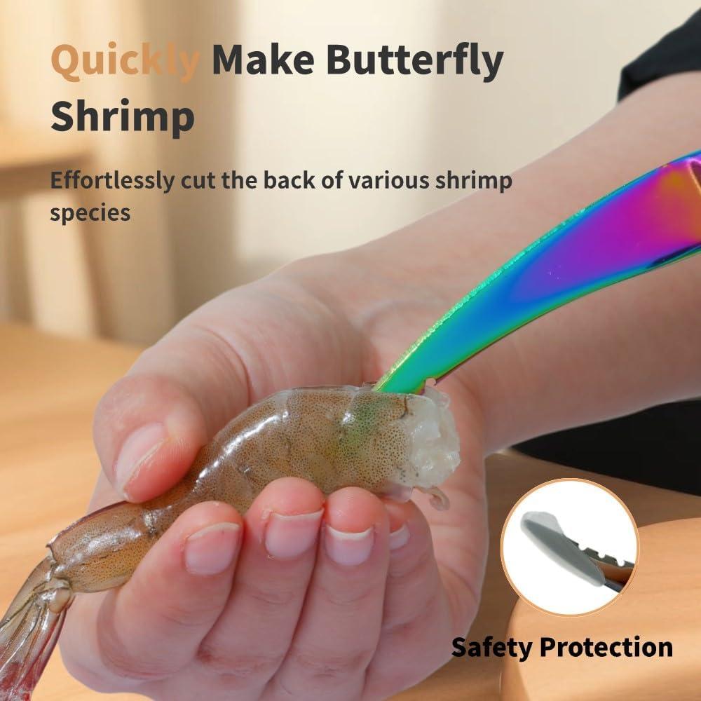 Desvenador de Camarones Multicolor Acero Inoxidable 16.5 cm