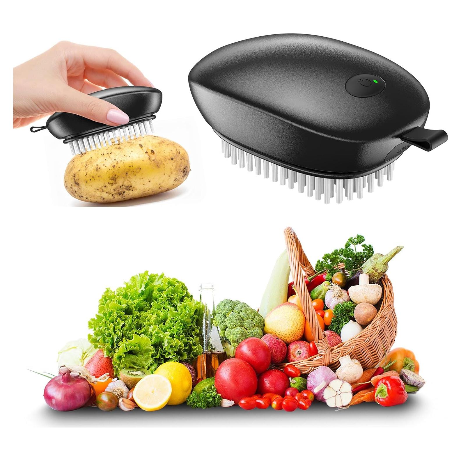 Cepillo Eléctrico de Limpieza de Frutas y Verduras EKZ, 3 Modos