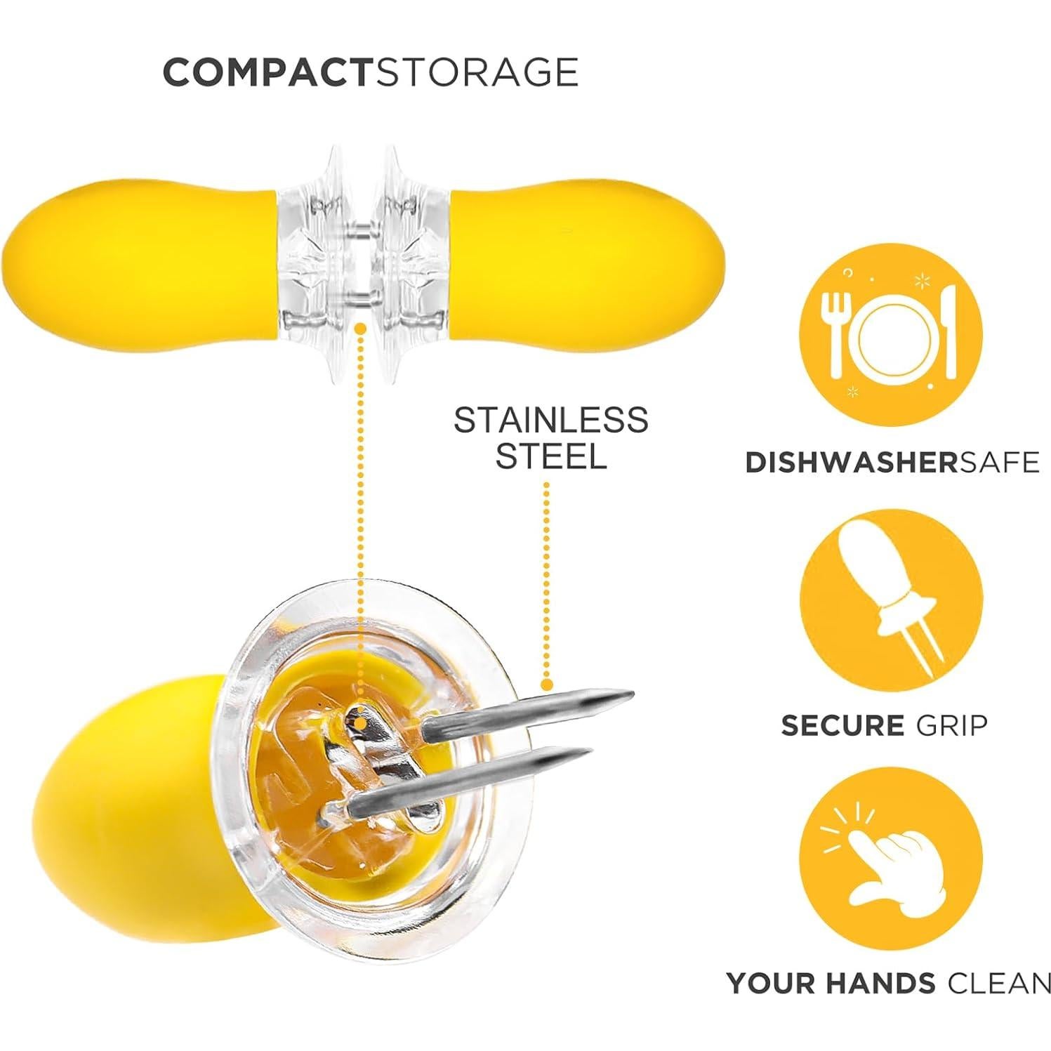 Soportes de Mazorcas de Maíz Recoil - Kit de 8 Piezas con Platos y Espátula