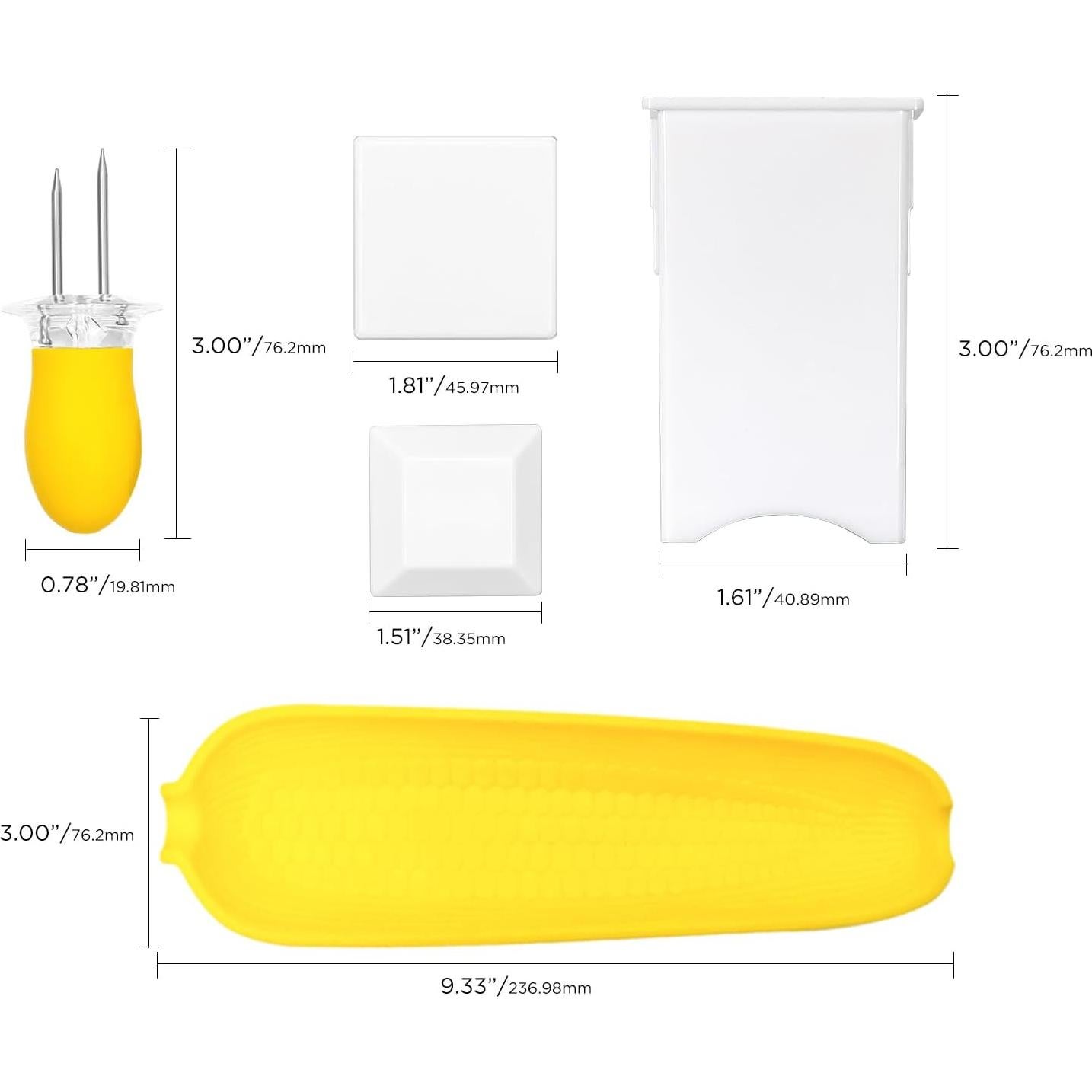 Soportes de Mazorcas de Maíz Recoil - Kit de 8 Piezas con Platos y Espátula
