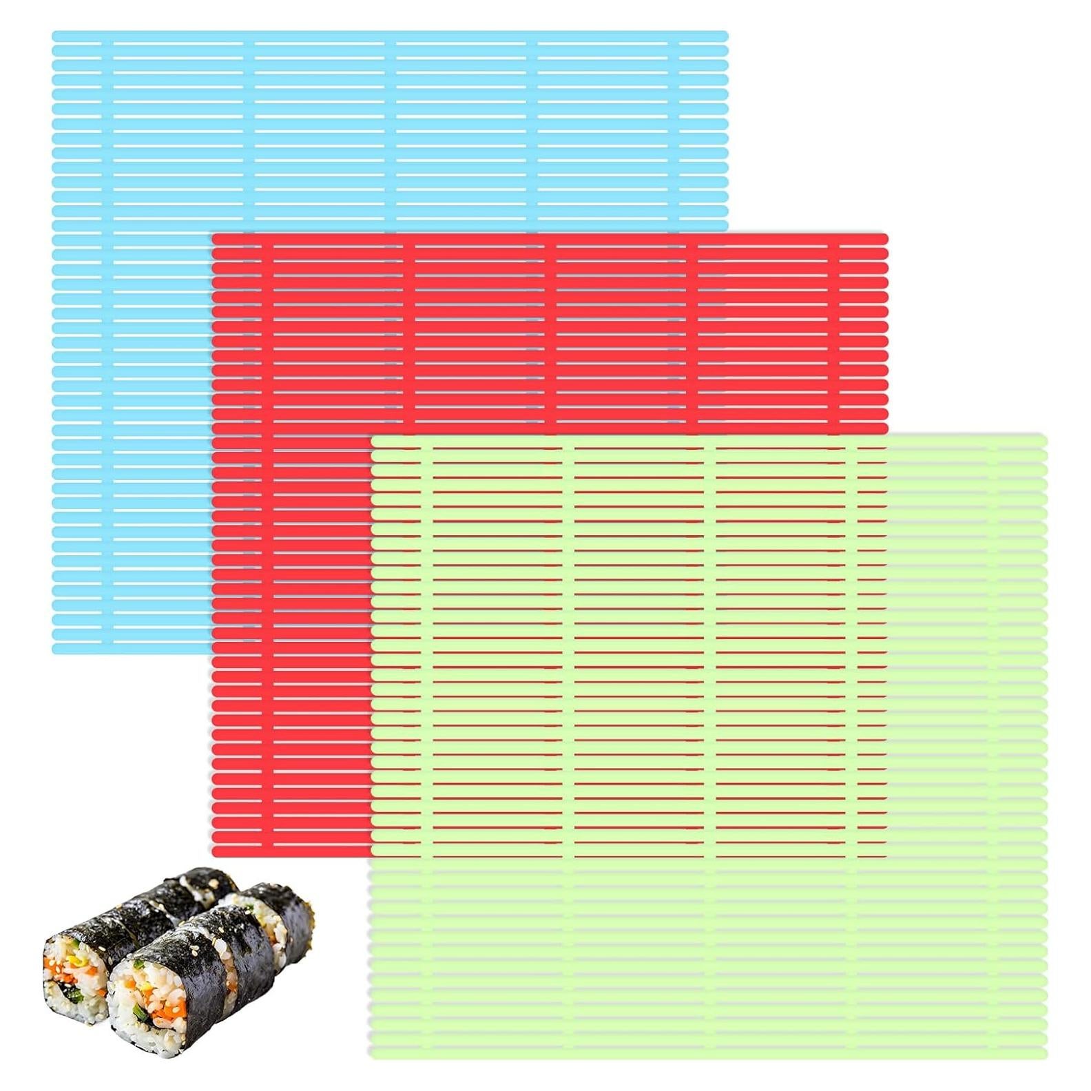 Paquete de 3 Esteras para Hacer Sushi Xelsluthe Antiadherentes