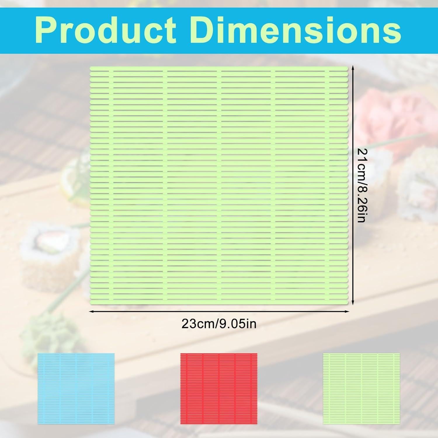 Paquete de 3 Esteras para Hacer Sushi Xelsluthe Antiadherentes