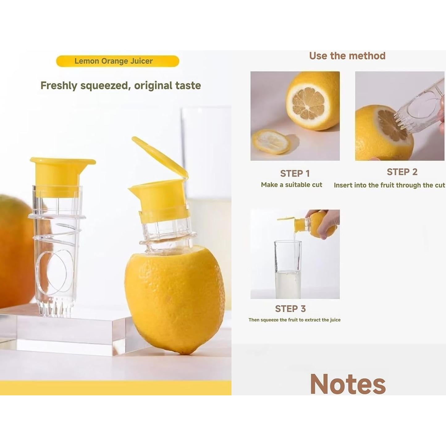 Exprimidor de Limón Manual Fangool 120g Portátil Amarillo Verde