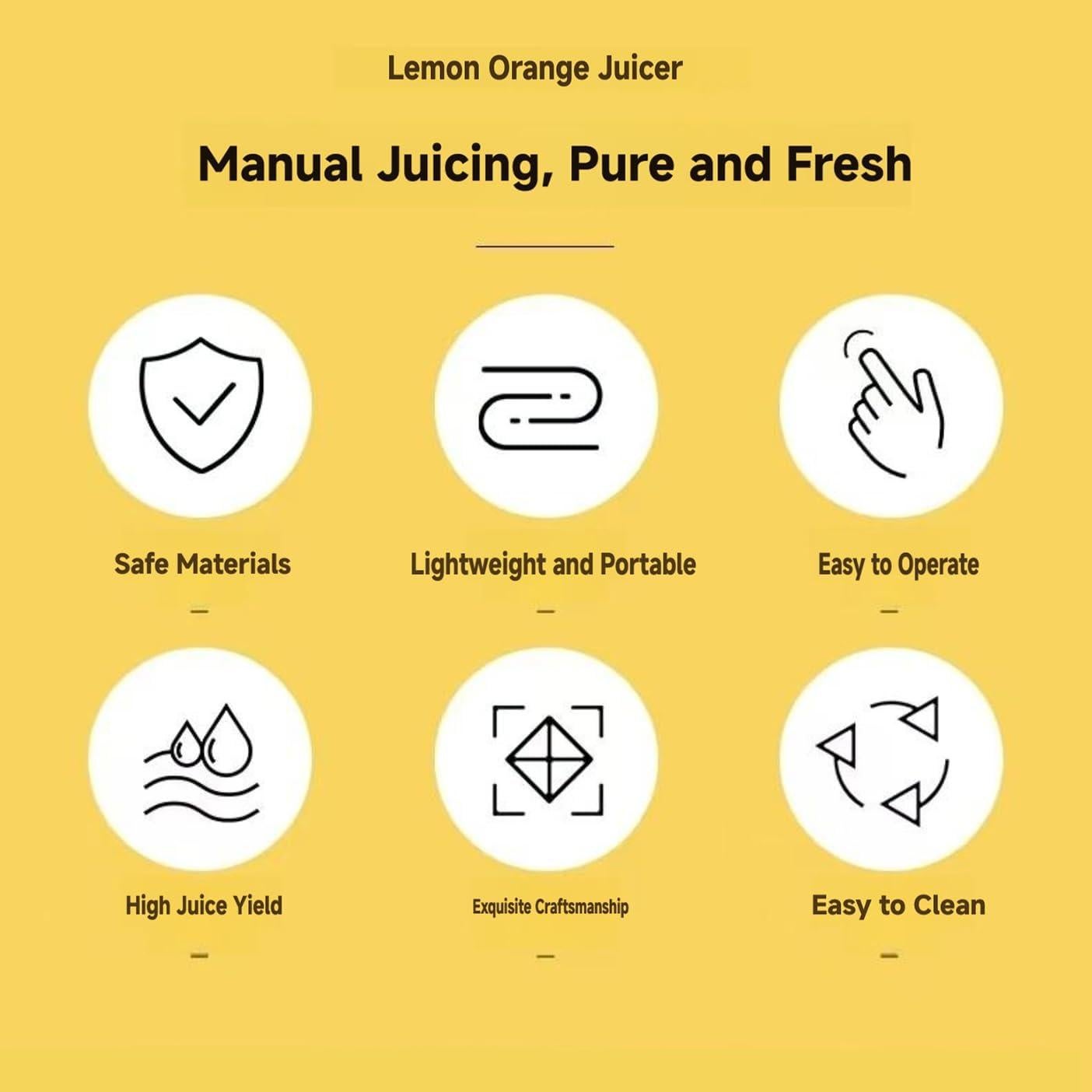 Exprimidor de Limón Manual Fangool 120g Portátil Amarillo Verde