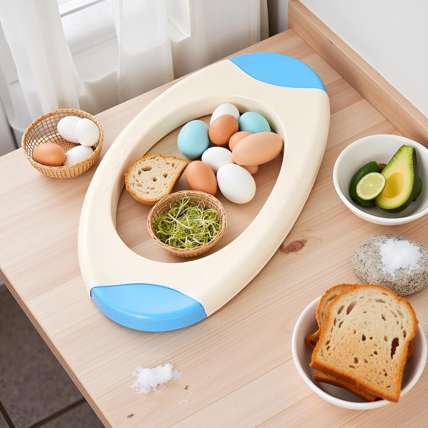 Cortador de Huevos Czhotg Azul, Tijeras para Cáscaras, Acero Inoxidable