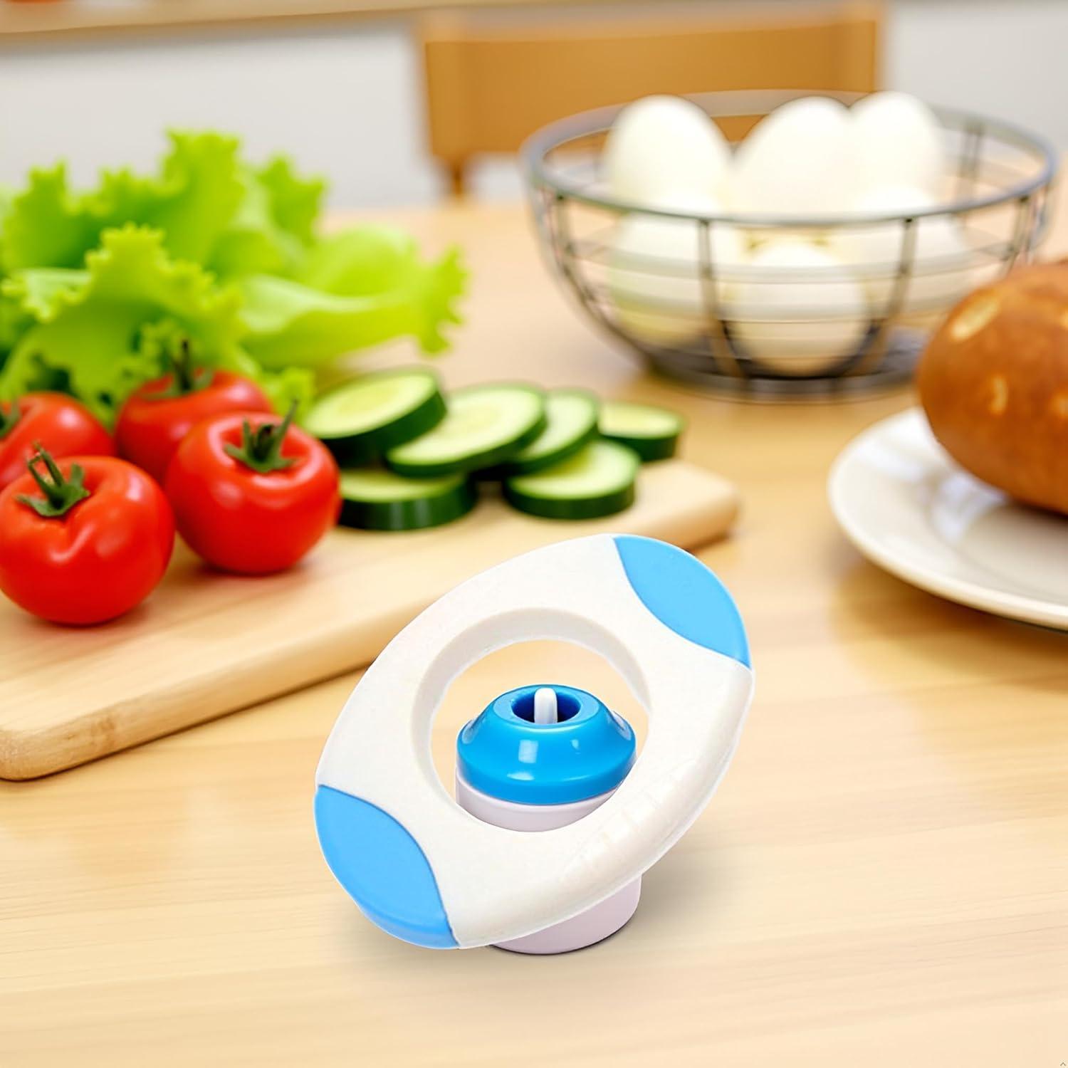 Cortador de Huevos Czhotg Azul, Tijeras para Cáscaras, Acero Inoxidable