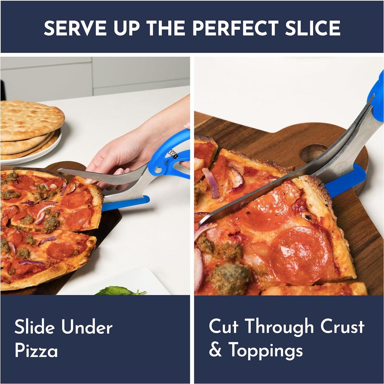 Tijeras para Pizza Loftern Azul - Cortador Antiadherente 5 en 1