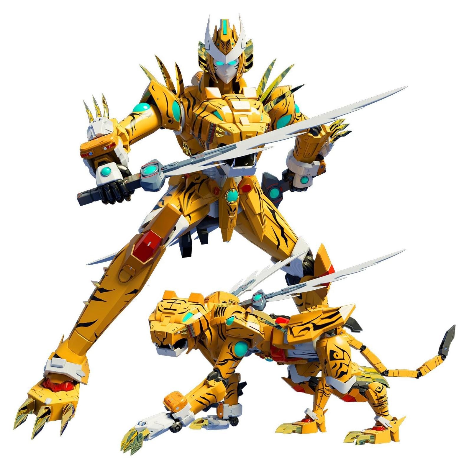 Robot Transformador Wenbeier Tigre y Leopardo 17.8 cm