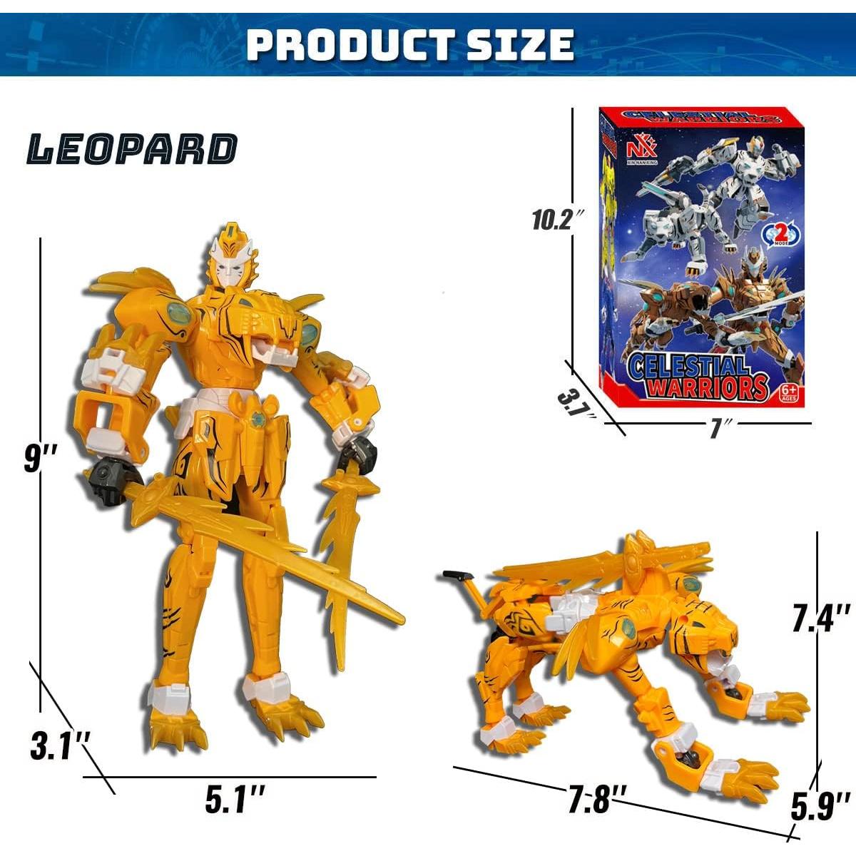 Robot Transformador Wenbeier Tigre y Leopardo 17.8 cm