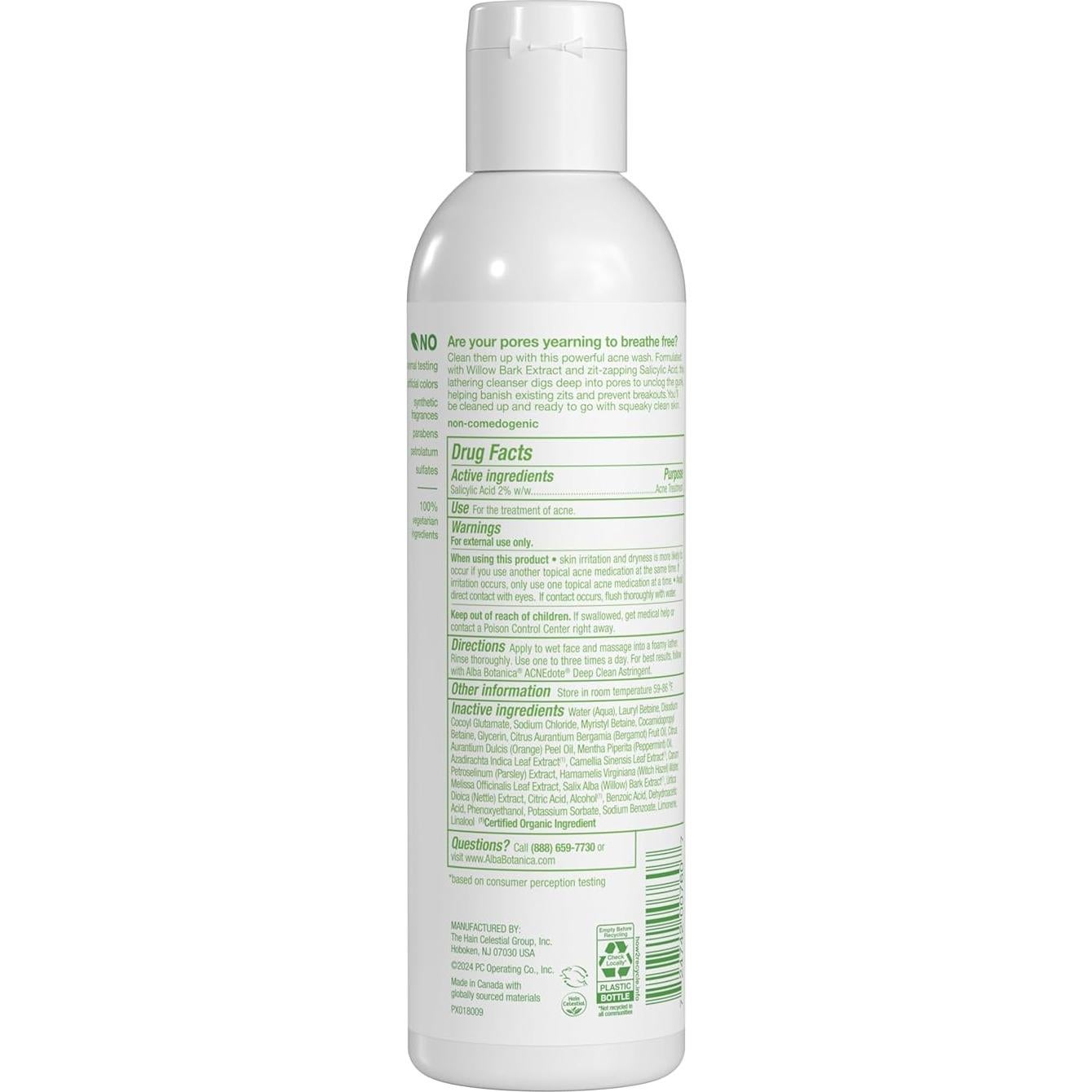 Alba Botanica Acnedote Lavado Profundo de Poros 170 g