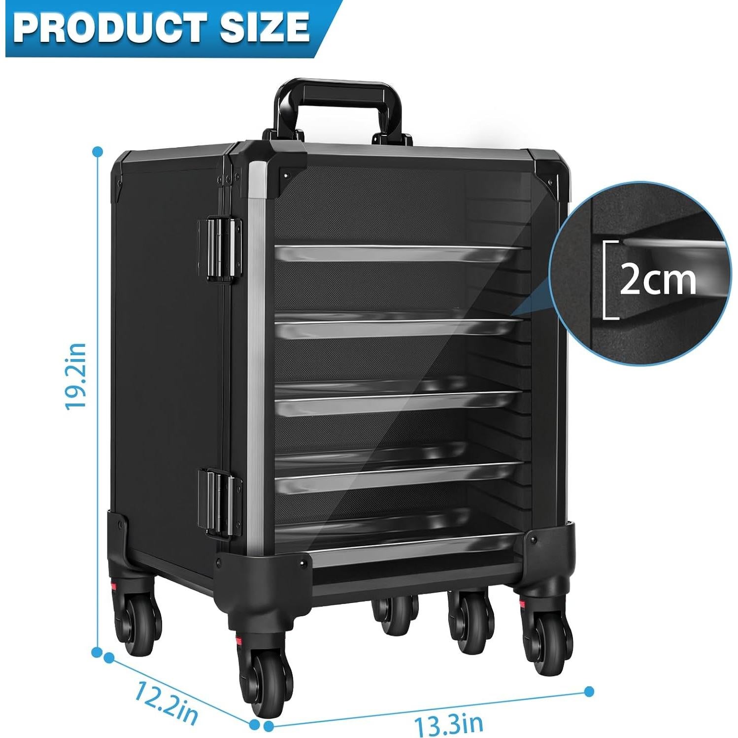 Caja de Almacenamiento de Miniaturas WELIDAY con Carro Mediana