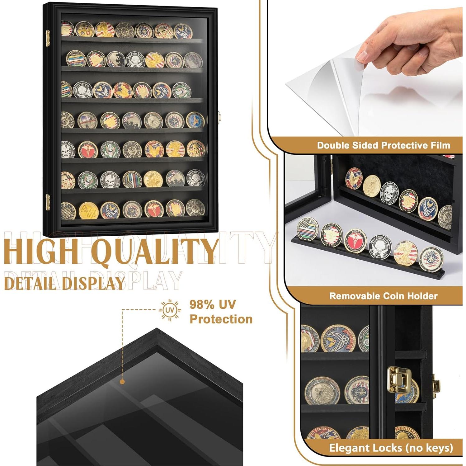 Estuche de Exhibición de Monedas GYaozii XL 34x44cm Madera