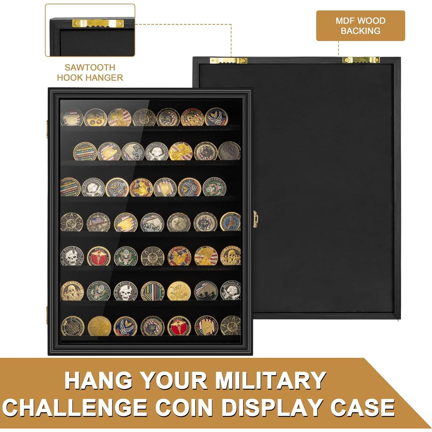 Estuche de Exhibición de Monedas GYaozii XL 34x44cm Madera