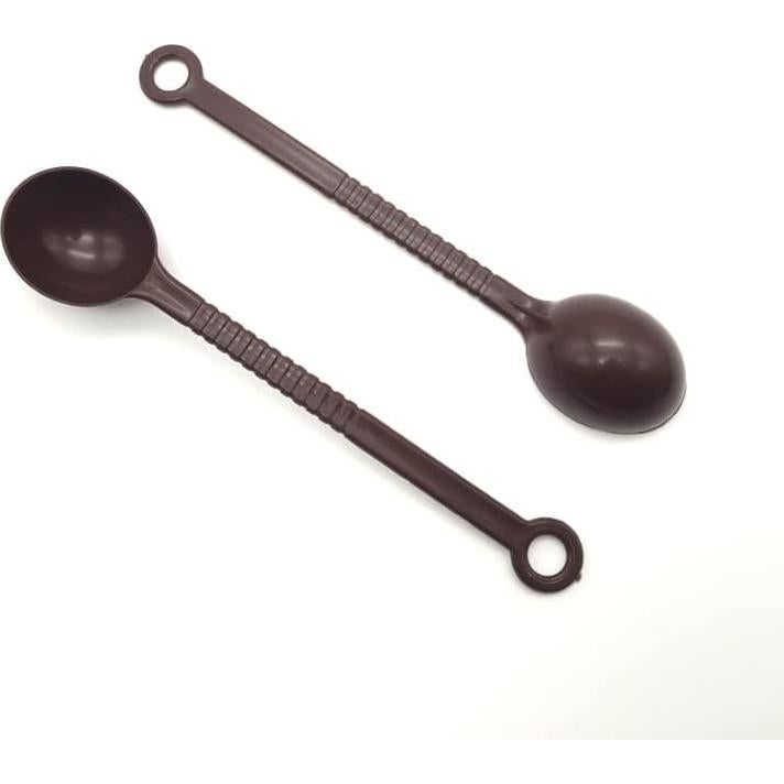 Cucharas Medidoras de Plástico 10 Piezas 21cm Marrón Oscuro