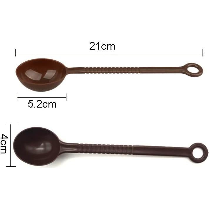 Cucharas Medidoras de Plástico 10 Piezas 21cm Marrón Oscuro