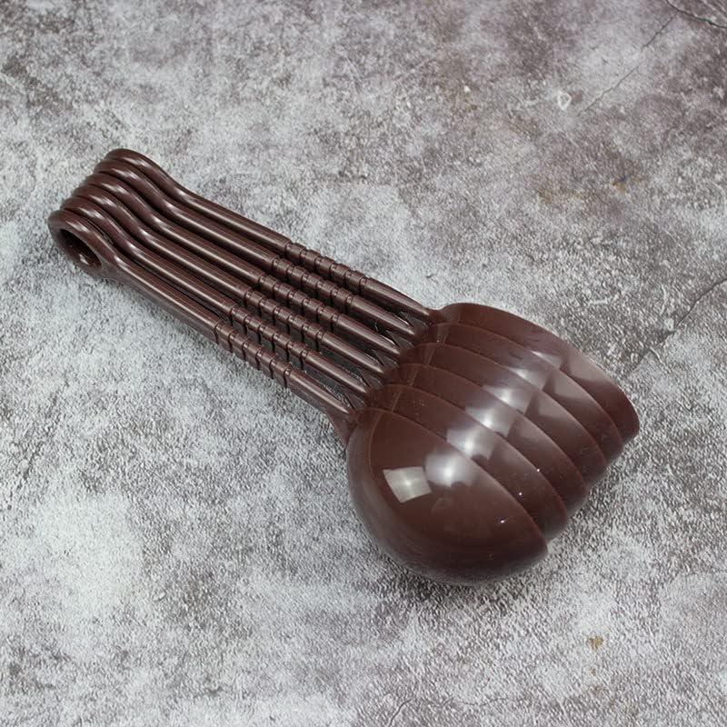 Cucharas Medidoras de Plástico 10 Piezas 21cm Marrón Oscuro