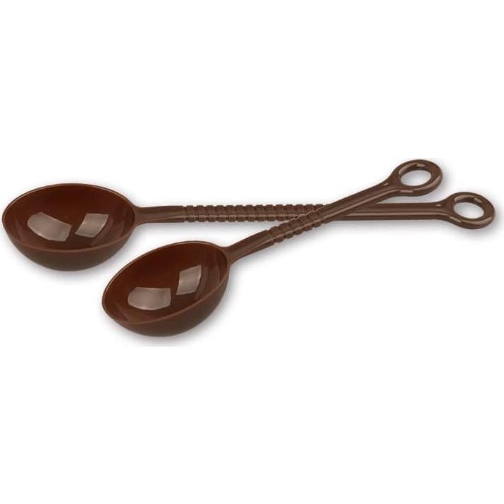 Cucharas Medidoras de Plástico 10 Piezas 21cm Marrón Oscuro