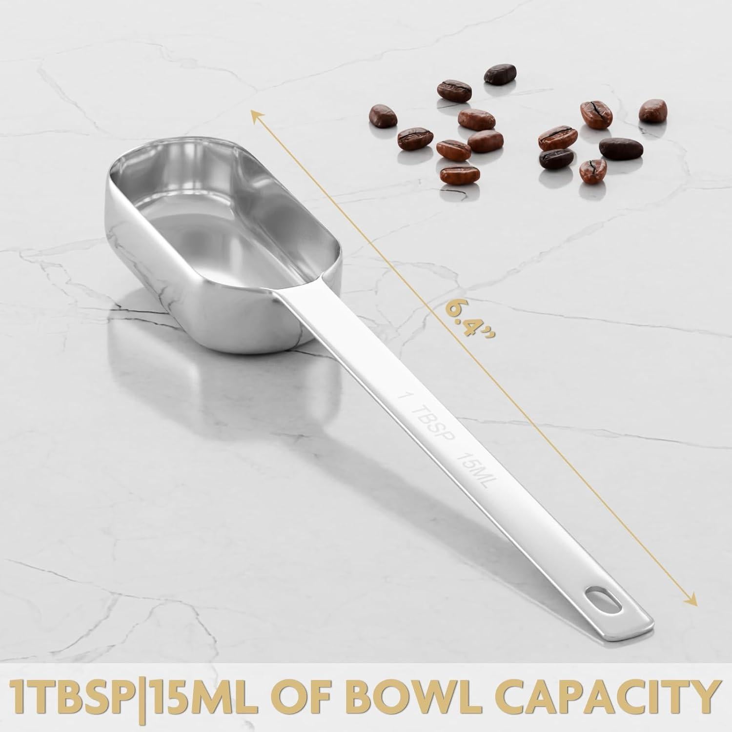 Cucharas Medidoras de Acero Inoxidable TREMENDRY 2PCS 15ml