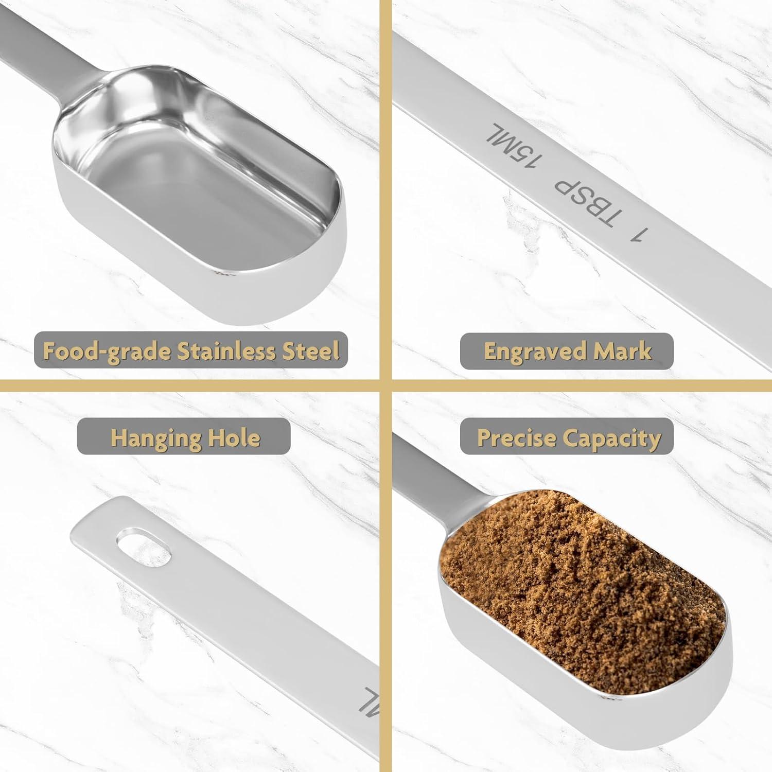 Cucharas Medidoras de Acero Inoxidable TREMENDRY 2PCS 15ml