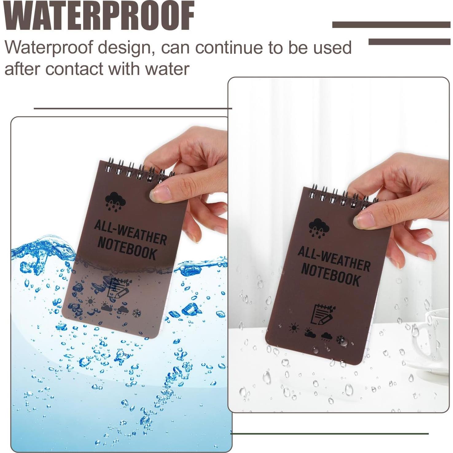 Bloc de Notas Impermeable Qiuruoo 6 Paquetes 7.6x12.7 cm