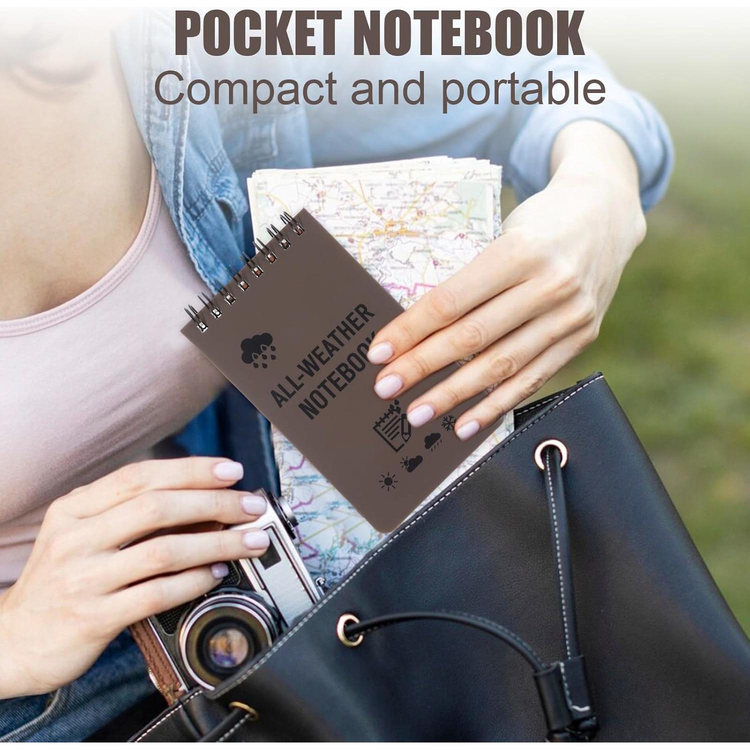 Bloc de Notas Impermeable Qiuruoo 6 Paquetes 7.6x12.7 cm