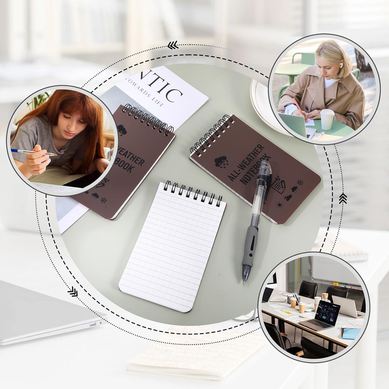 Bloc de Notas Impermeable Qiuruoo 6 Paquetes 7.6x12.7 cm