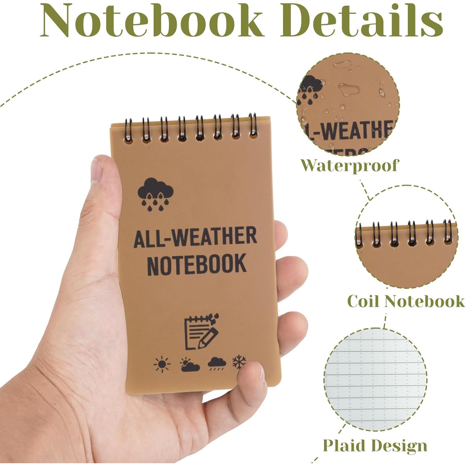 Cuaderno Impermeable Keggaen 7 Piezas con Mochila Marrón
