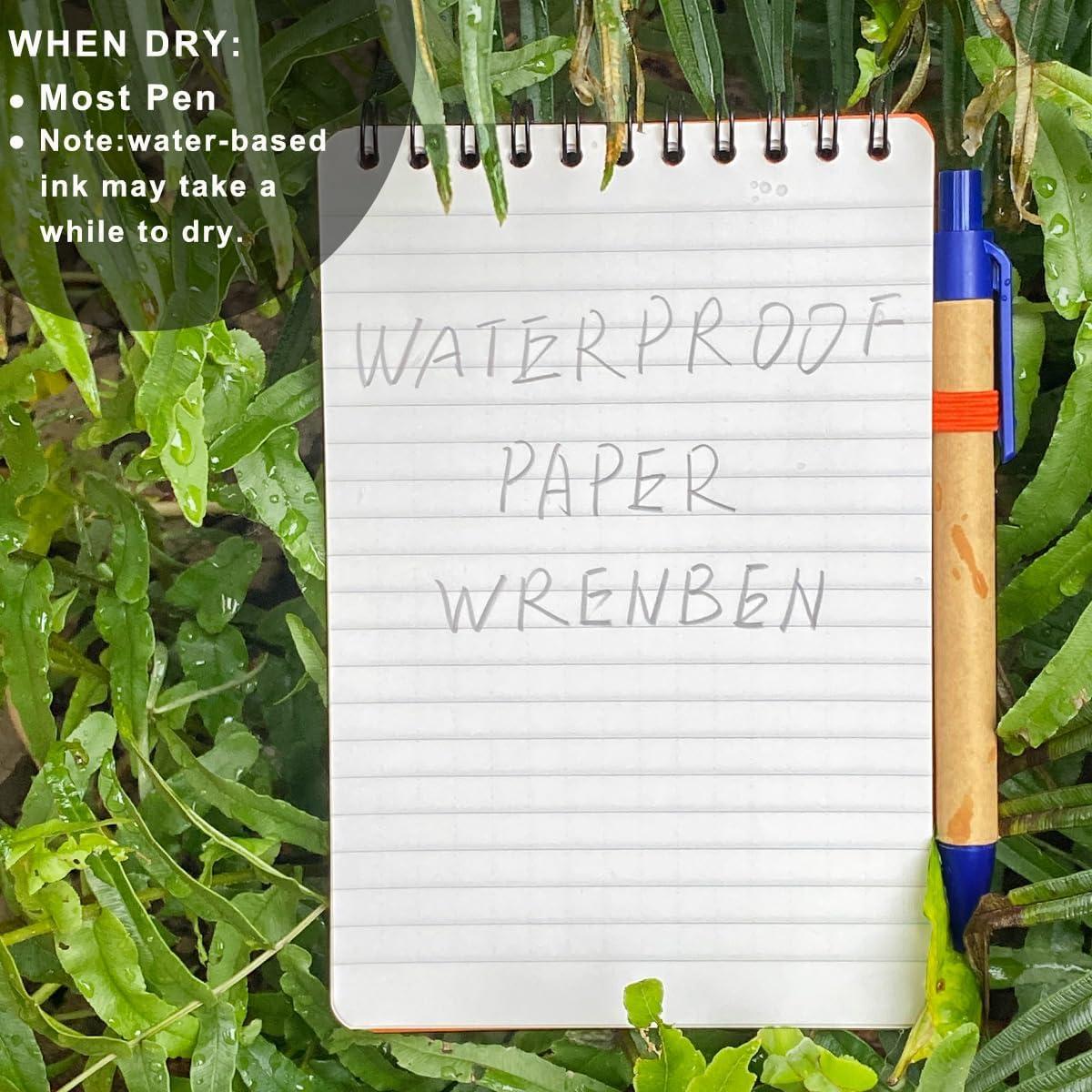 2 Cuadernos Espiral Impermeables WRENBEN A6 10.16x15.24 cm