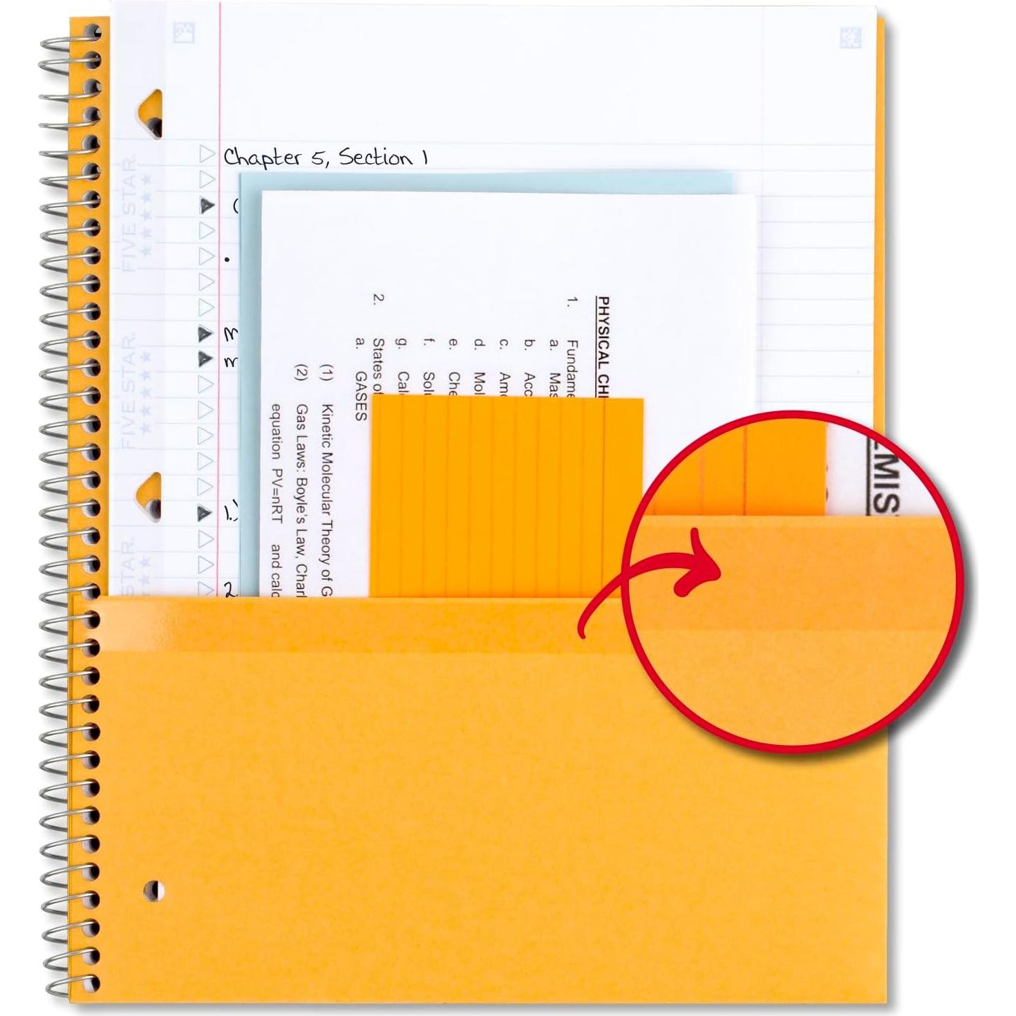 Cuaderno Espiral Five Star 1 Asignatura 100 Hojas Paquete de 6