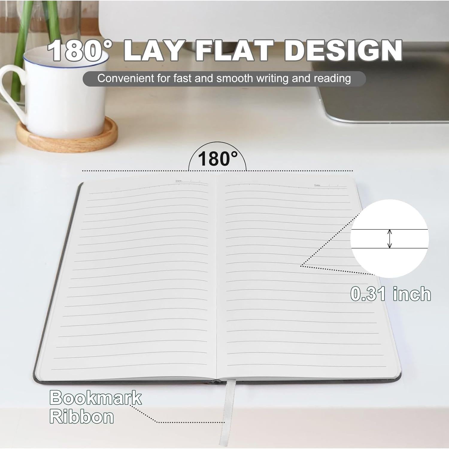 Cuaderno A5 Rayado MushyDiary Gris, 240 Páginas, Tapa Dura