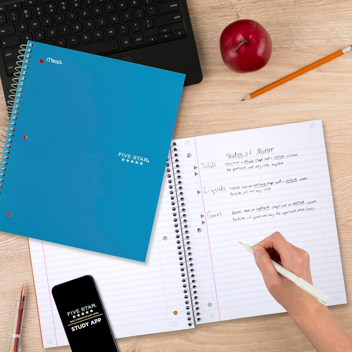 Cuaderno Espiral Five Star 5 Asignaturas 200 Hojas Azul