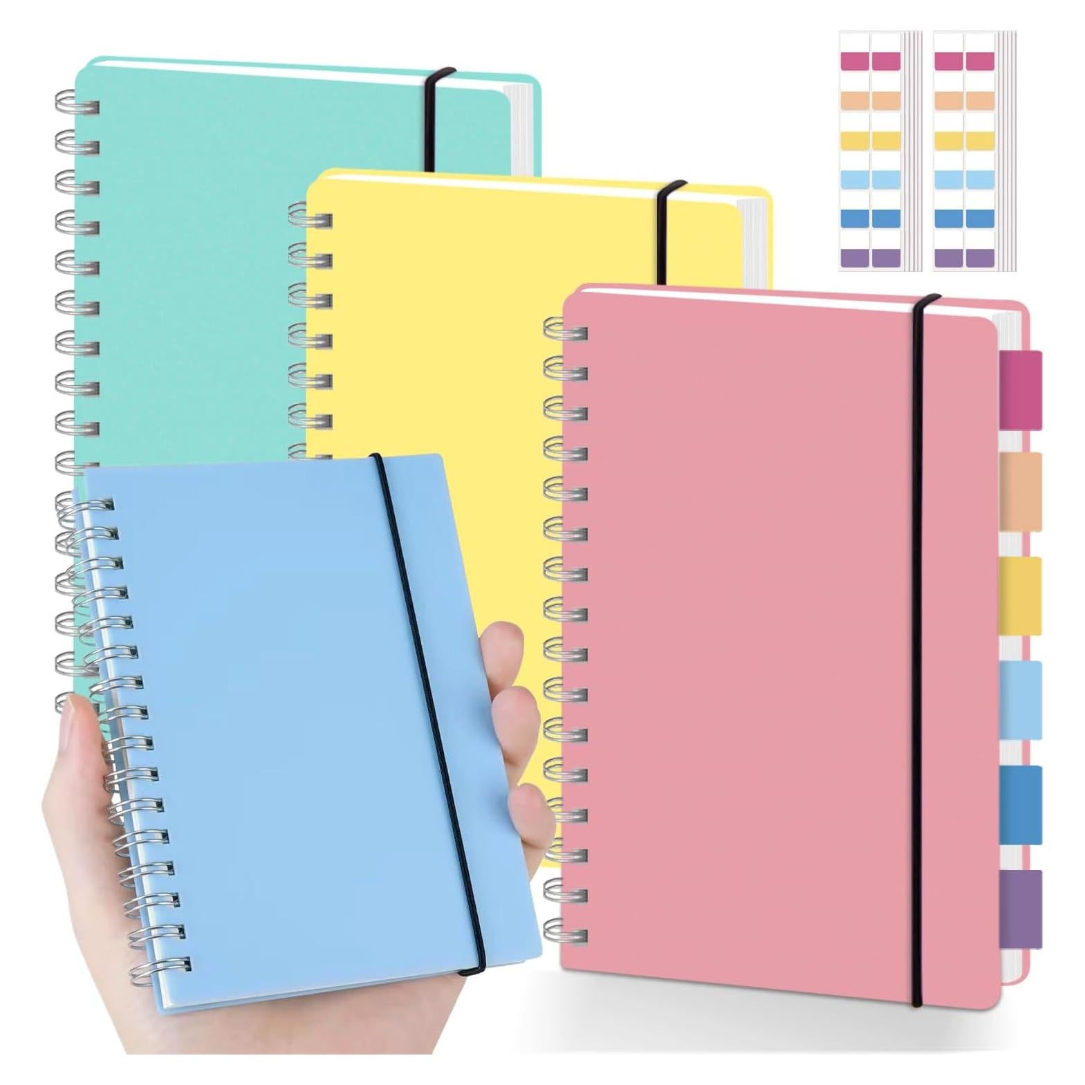 Paquete de 4 Cuadernos Espirales PAIKIUU 8.9x14 cm 80 Hojas