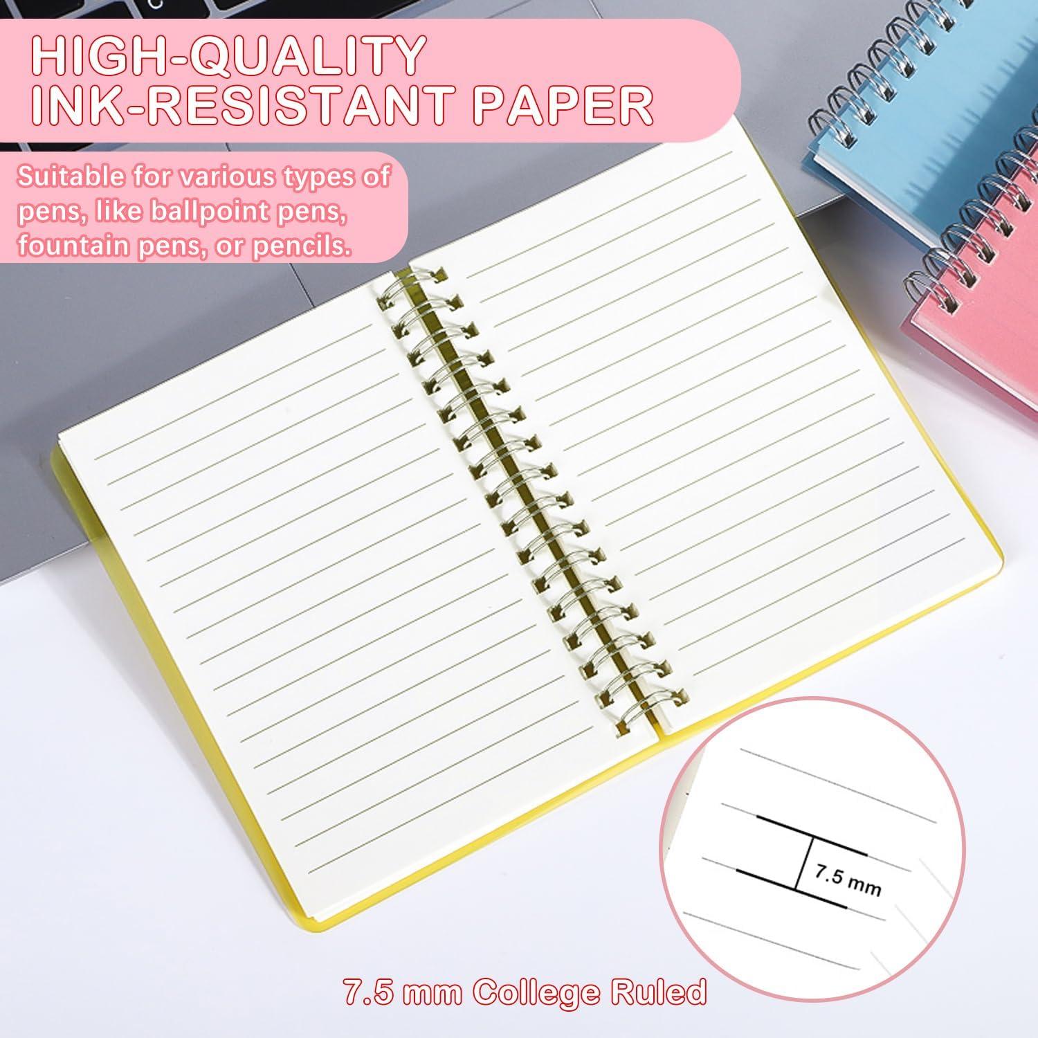 Paquete de 4 Cuadernos Espirales PAIKIUU 8.9x14 cm 80 Hojas