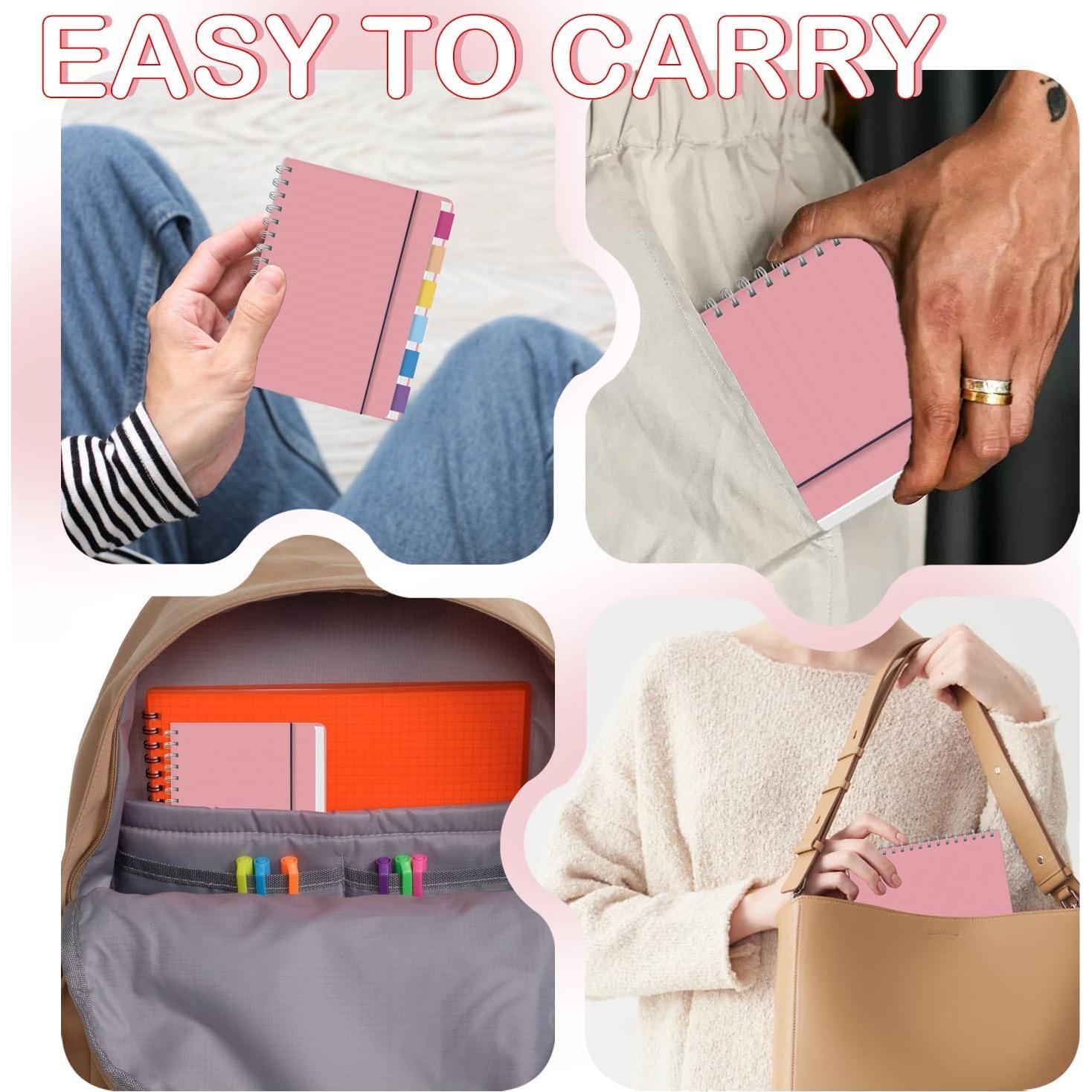 Paquete de 4 Cuadernos Espirales PAIKIUU 8.9x14 cm 80 Hojas