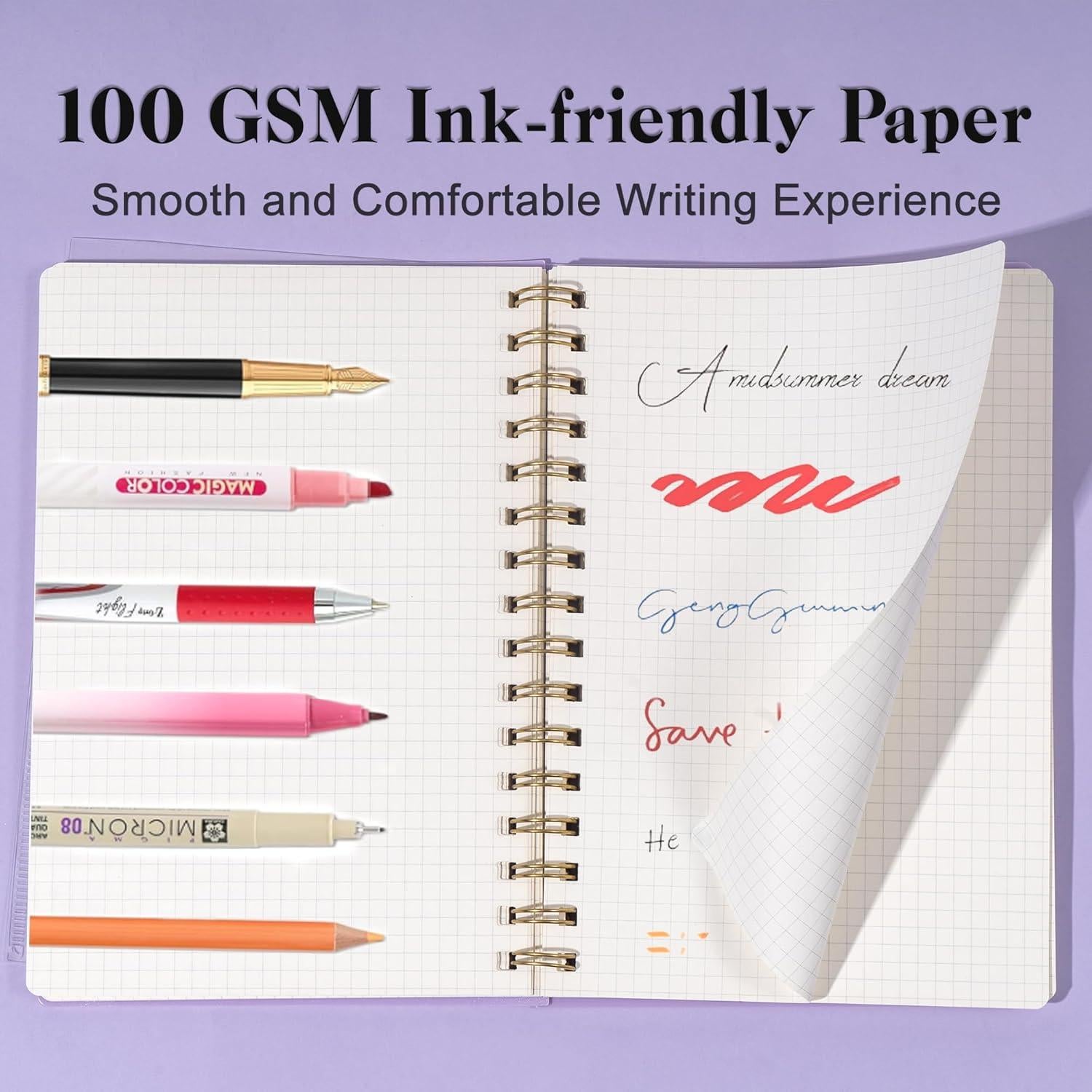 Cuaderno Cuadriculado A5 Yoment 160 Páginas Cubierta Impermeable