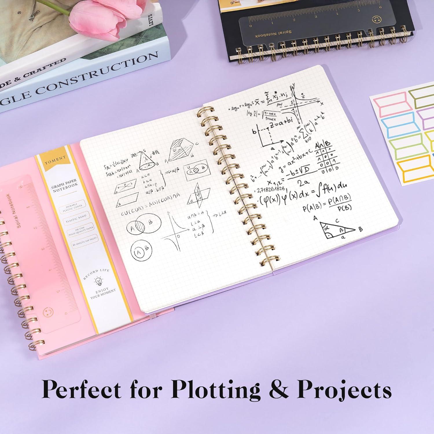 Cuaderno Cuadriculado A5 Yoment 160 Páginas Cubierta Impermeable