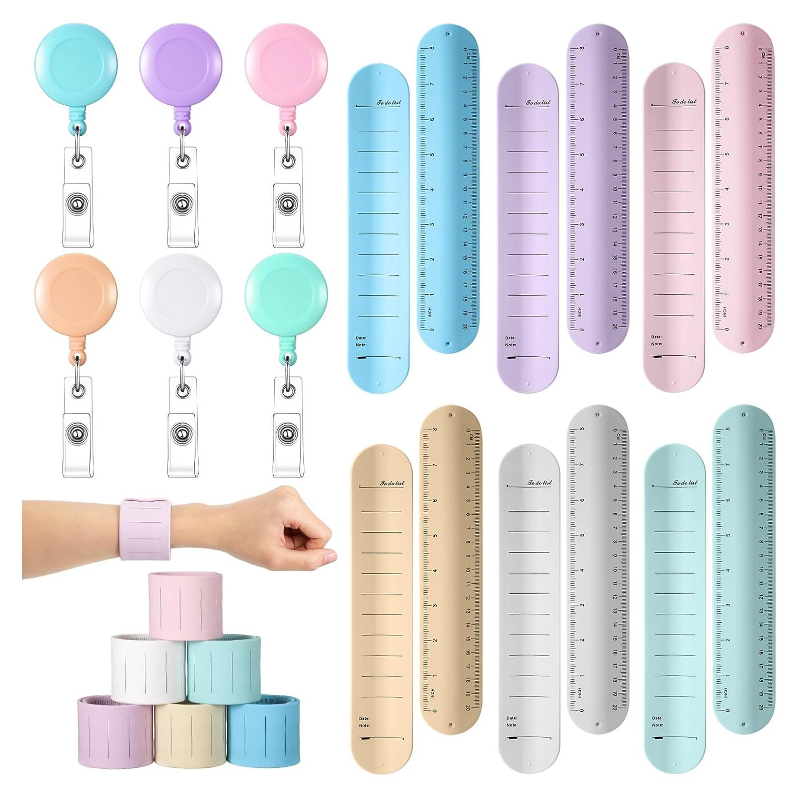 6 Pulseras de Silicona Recordatorio Gemscream + Carrete Insignia