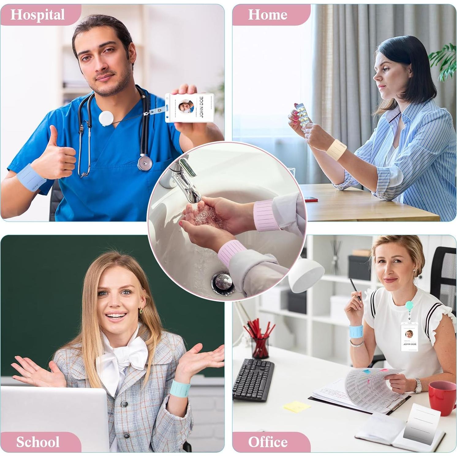 6 Pulseras de Silicona Recordatorio Gemscream + Carrete Insignia