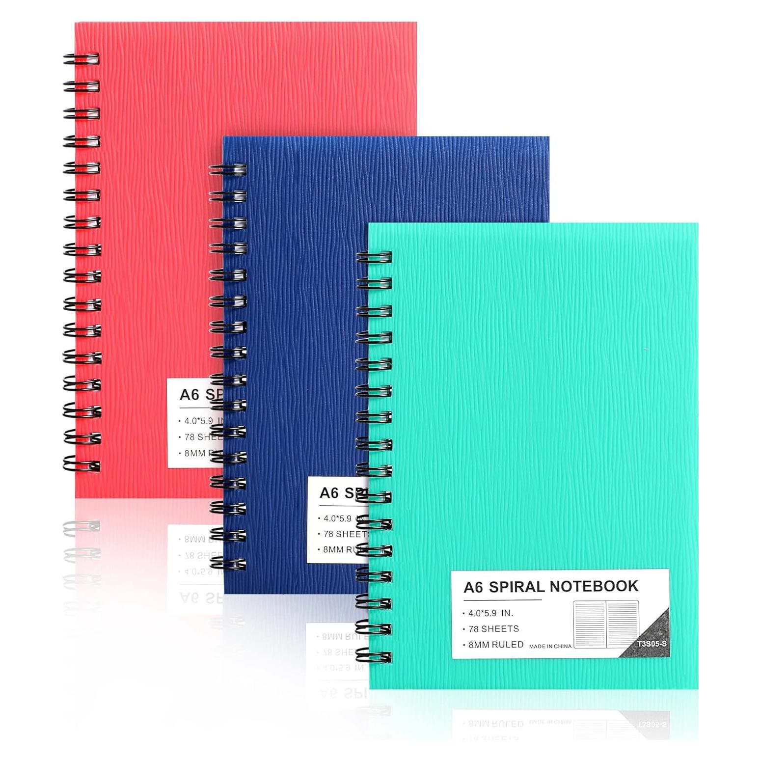 3 Cuadernos Espirales A6 Rayados AGUILA VOLADORA 468 Páginas