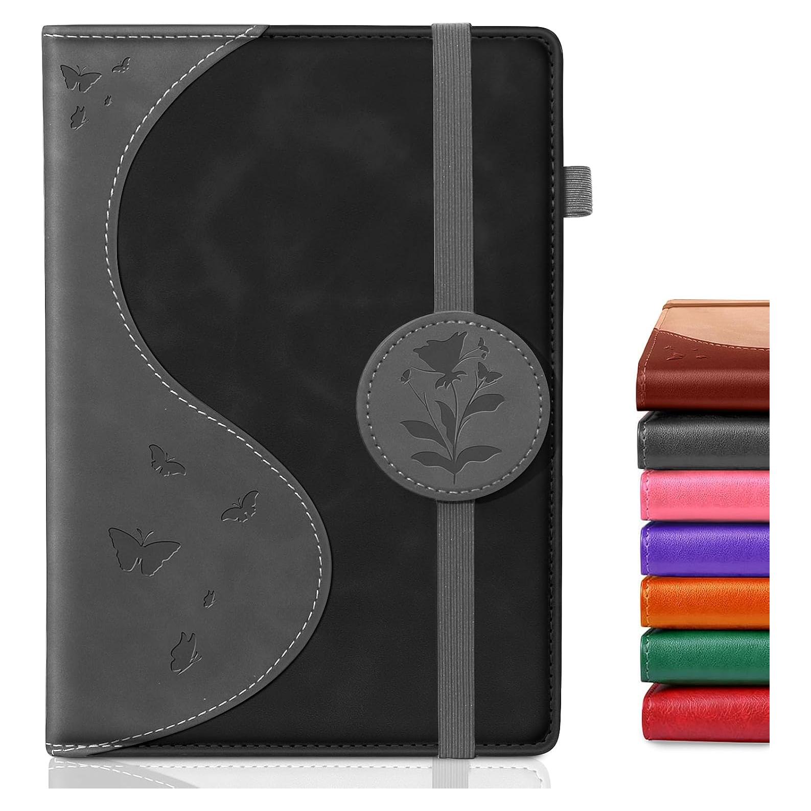 Cuaderno A5 Rayado Soomeet Tapa Dura Cuero Negro 200 Páginas