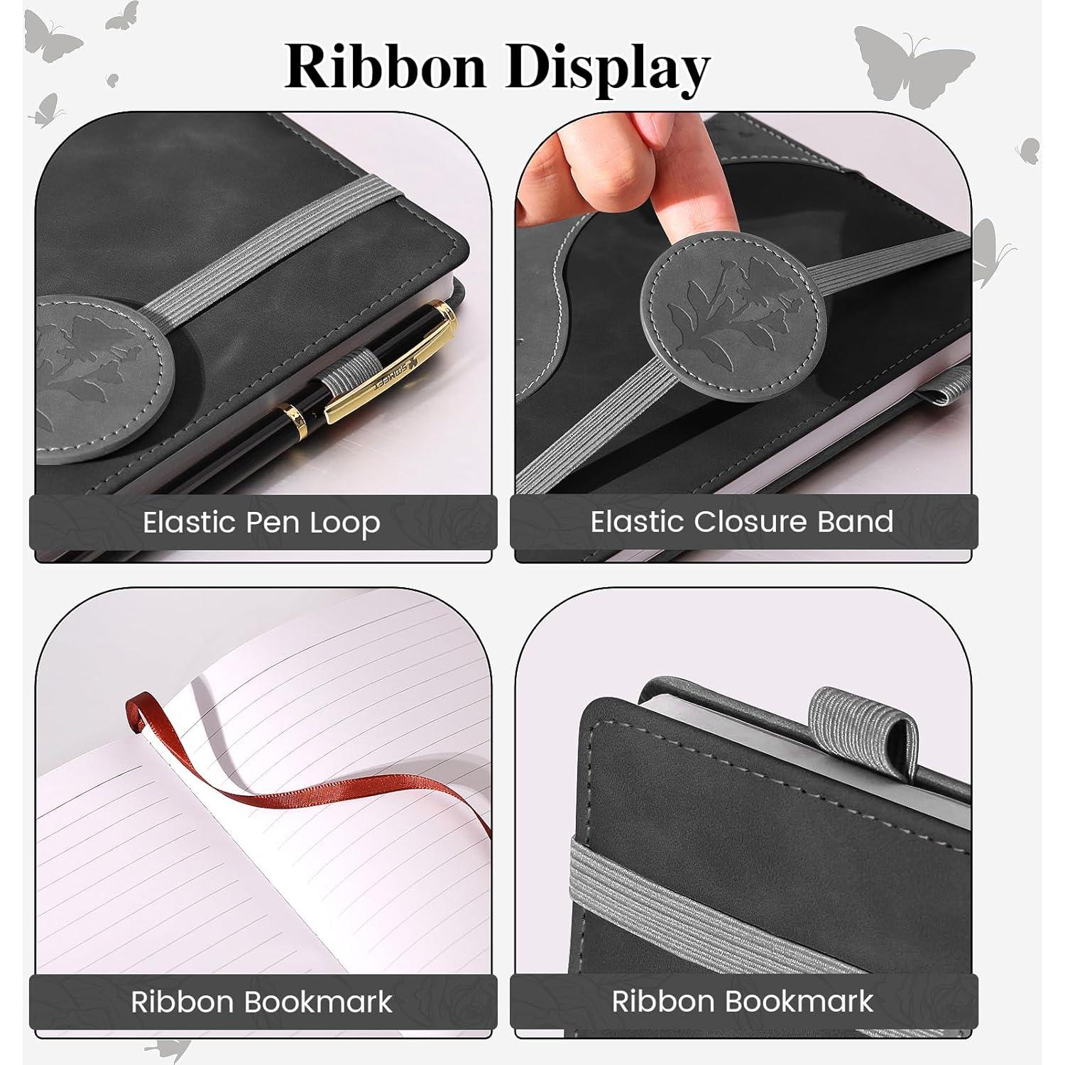 Cuaderno A5 Rayado Soomeet Tapa Dura Cuero Negro 200 Páginas