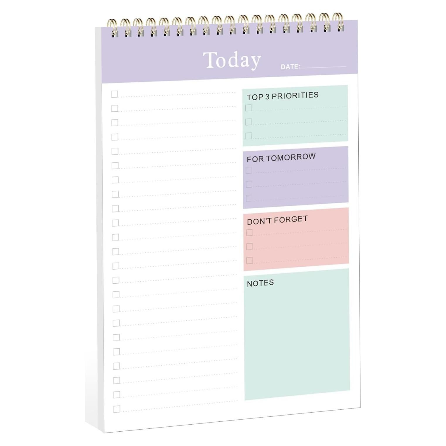 Weekly To Do List Notepad, Undated Planner with 52 Sheets (6.5''x8.9''), Desk Weekly Planner for Women & Man, Home School & Work