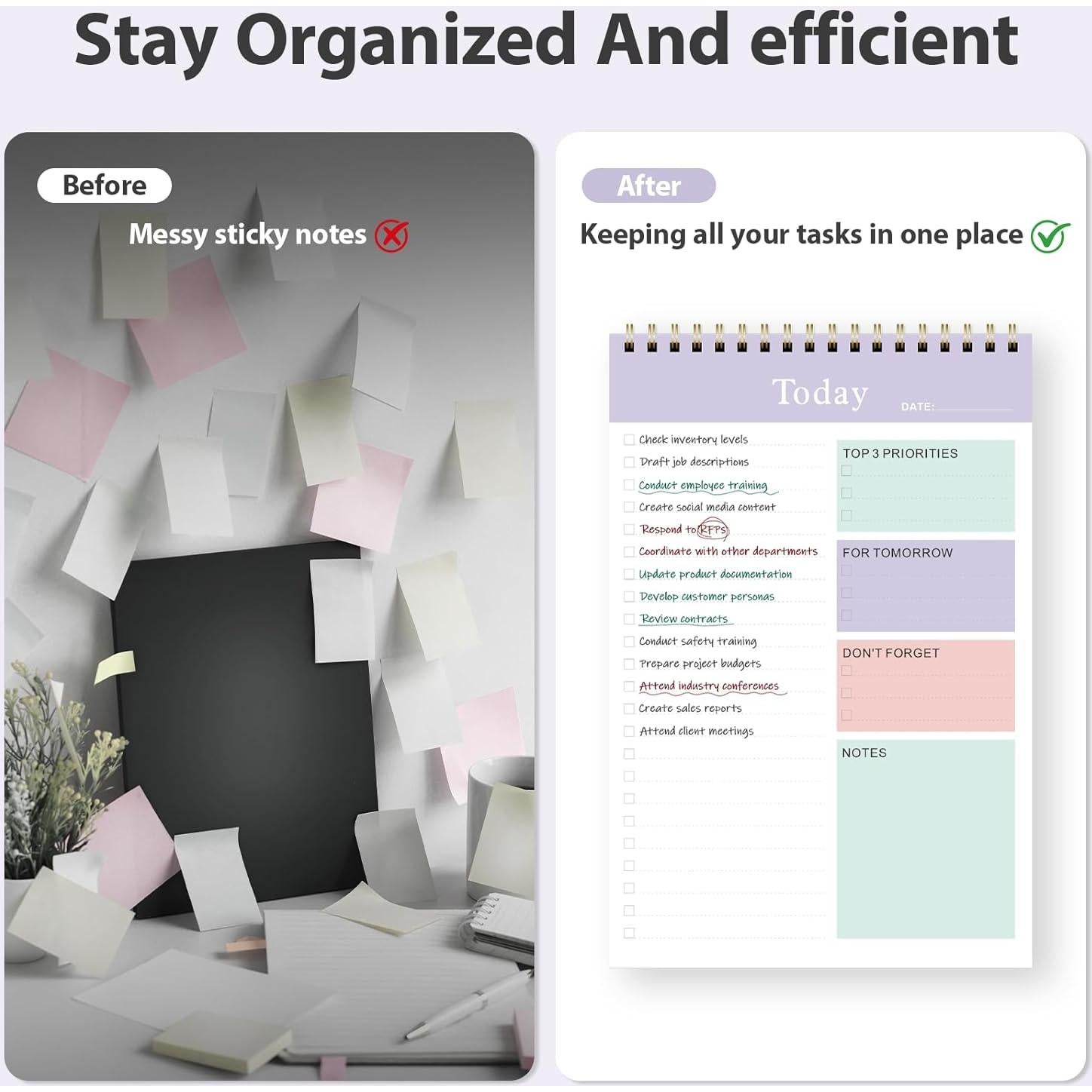 Weekly To Do List Notepad, Undated Planner with 52 Sheets (6.5''x8.9''), Desk Weekly Planner for Women & Man, Home School & Work