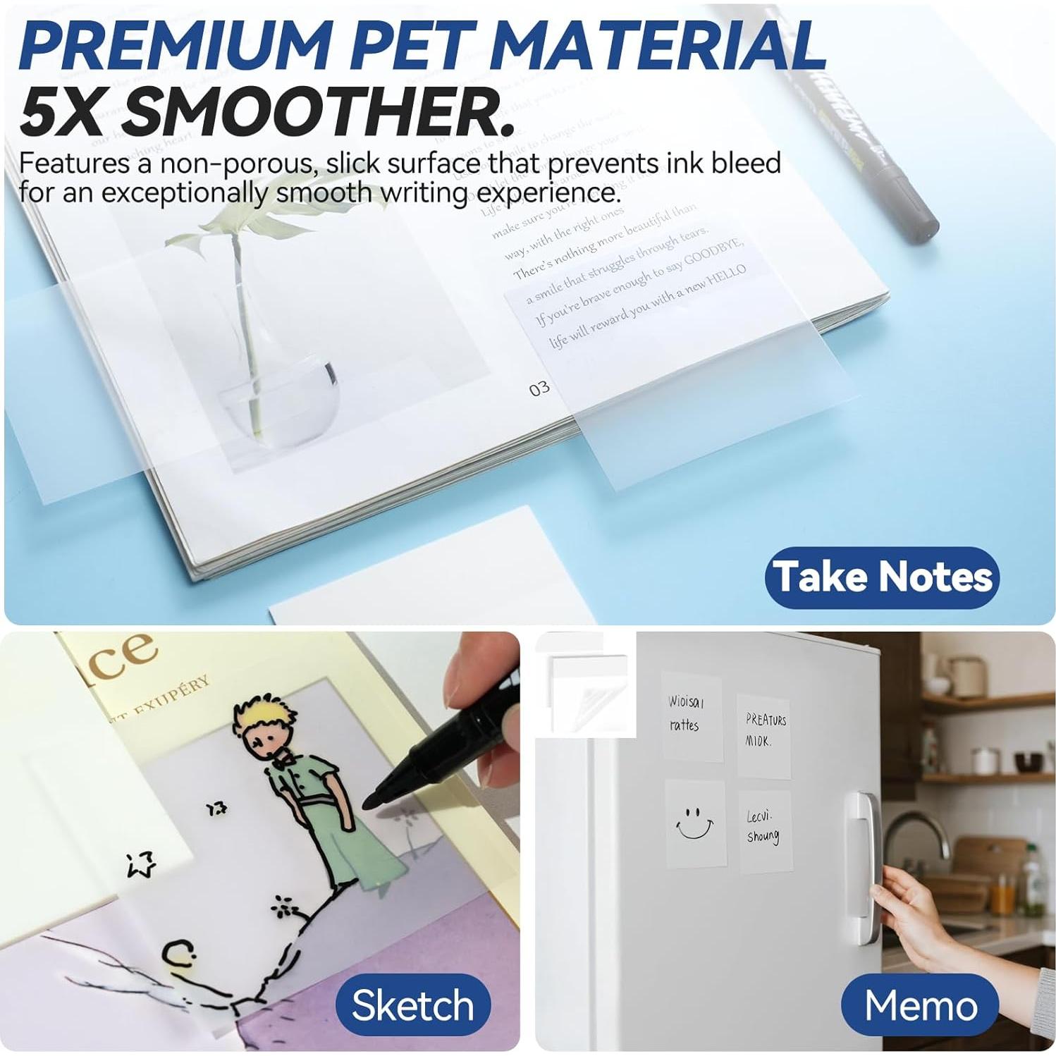 Notas Adhesivas Transparentes Tecolu 7.62x7.62cm 12 Pads