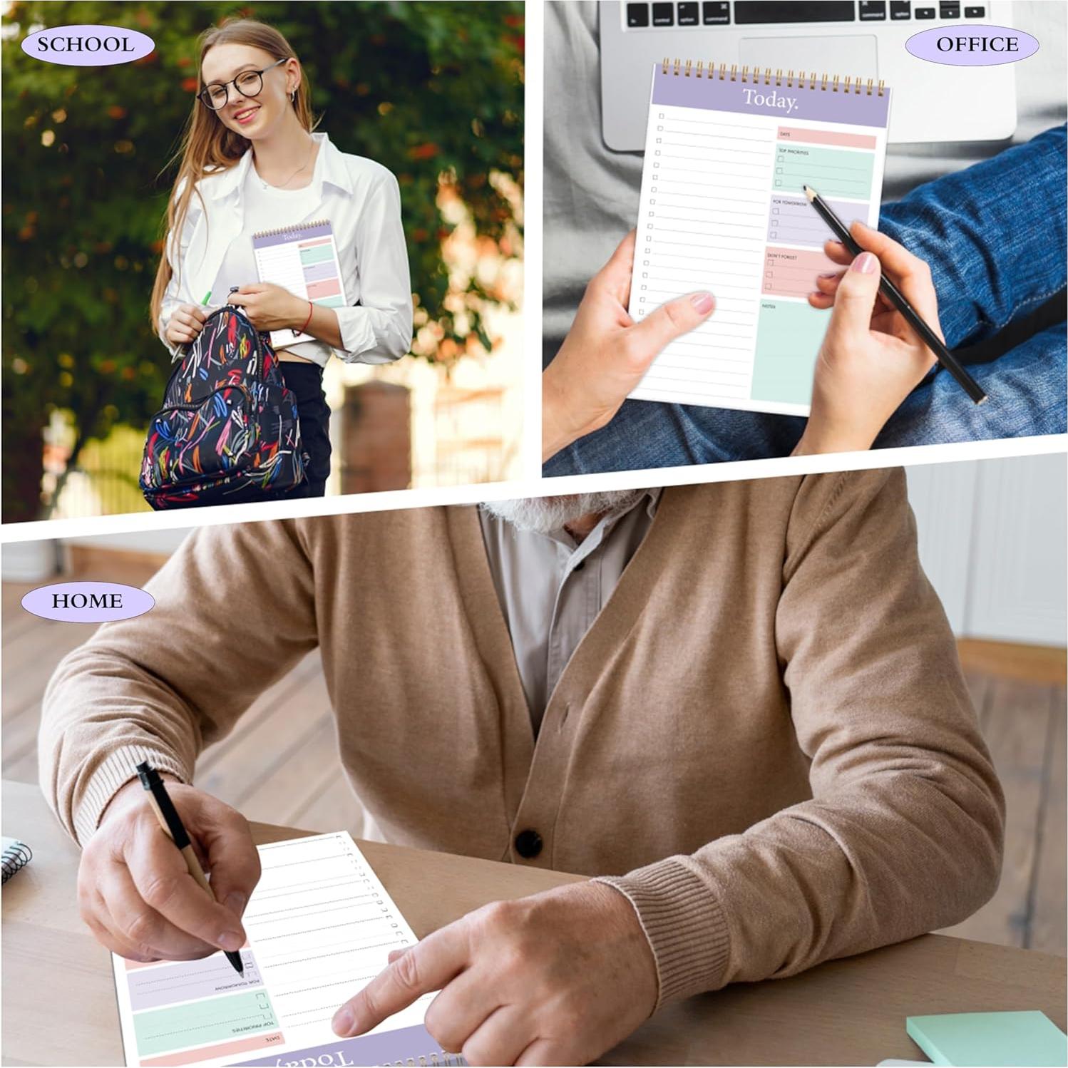 Bloc de Notas KMQOY - Paquete de 2 Espiral 52 Hojas Morado